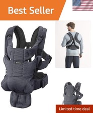 Lightweight Anthracite Baby Carrier Free with Adjustable Back Support Straps