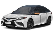 Half Car Cover, Windshield Cover for Ice and Snow Top with Reflective Straps,
