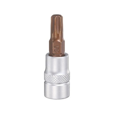 T30 Torx Bit Socket 1/4'' Square Drive Metric Extension Impact Bit, Red