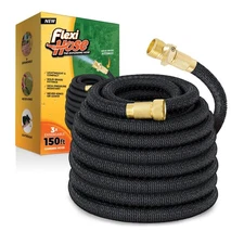 Lightweight Expandable Garden Hose, No-Kink Flexibility, 3/4 Inch Solid Brass...
