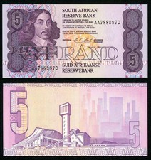1990-1994 South African Reserve Bank 5 Rand Banknote P #119e Crisp Uncirculated