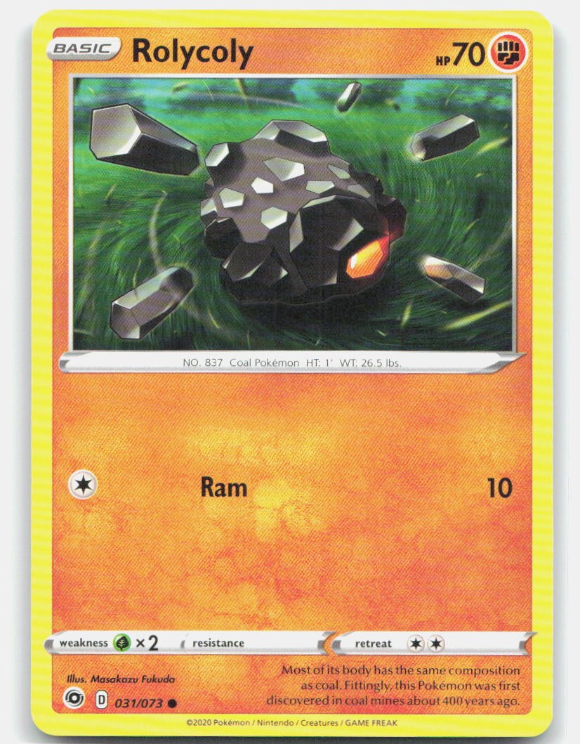 Pokemon TCG Rolycoly 31/73 Champion's Path NM