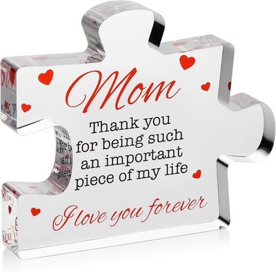 Engraved Acrylic Block Puzzle - Emotional Gift for Mom from Son/Daughter