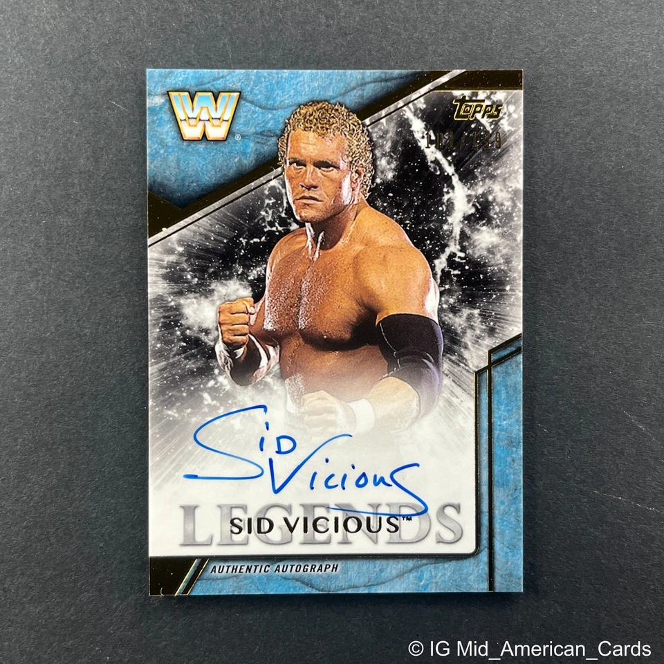 2017 Topps Legends Of WWE Sid Vicious On Card Auto Autograph /199 - Image 3 of 4