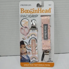  Pacifier Clips for Infant & Toddler Girls 2-Pack made by Infantino BooginHead