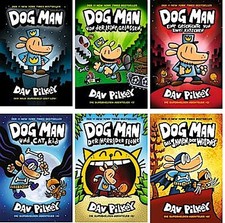 Dav Pilkey Dog-Man-Serie Band 1-6 plus 1 exkl...