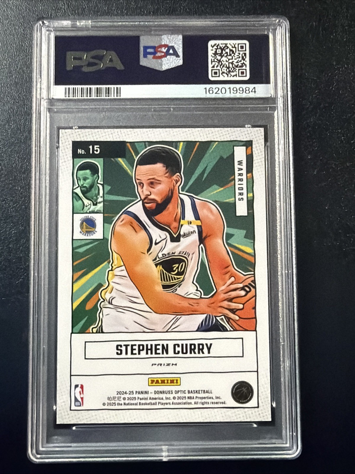 2024 Donruss Optic Stephen Curry #15 Net Marvels Red Intrl SP PSA 10 GEM MINT DC view 2
