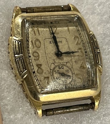 Elgin Art Deco Men s Watch 14K Gold Filled Wadsworth Case Mechanical