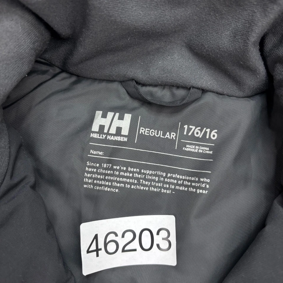 Helly Hansen Jacket Adult Medium Black Parka Insulated Hood Lined Rain Coat Men - Image 4 of 4