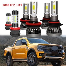 9005 H11 H11 LED Headlight+Fog Light Super Bright Bulbs Kit 8000K White High Low