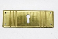 ArtDeco Ju-St. M&ouml;belschild Querschild Schl&uuml;sselschild 96x32 mm vermessingt Antik