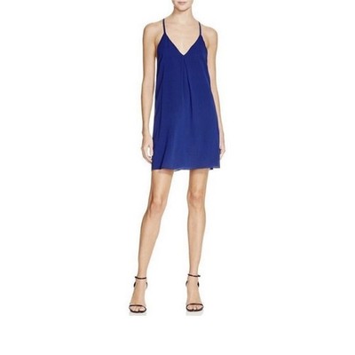 Alice + Olivia Fierra Slip Mini Dress 100% Silk Cobalt Blue Size Medium