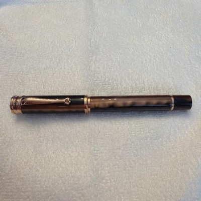 MONTEGRAPPA DUCALE BROWN  ROSE GOLD FOUNTAIN PEN FINE NIB