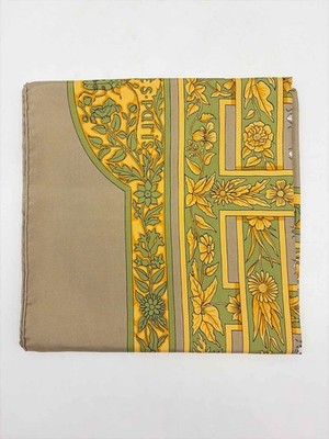 Pre-Owned Hermes Tan Silk Joyaux de I' Ete Scarves