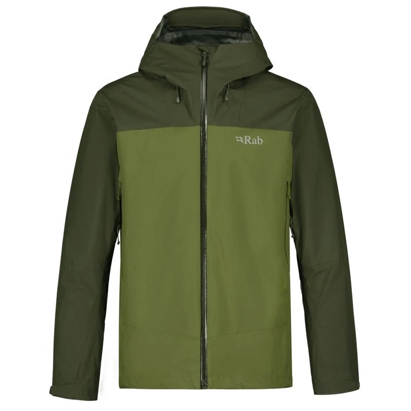 Rab Mens Arc Eco Waterproof Fleece Jacket Green Hiking Coat
