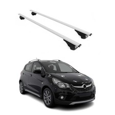 Dachträger Gepäckträger für Opel Karl 2017-2019 Grundträger Metall Silber 2tlg