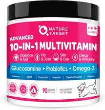 Dog Vitamins Powder, Probiotics & Digestive Enzymes for Gut Health, Glucosamine