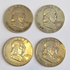 Ben Franklin  Half Dollars Lot Of 4 Coins (51S, 52D, 57D & 59D)