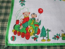 Vintage Retro Taschentuch Taschentuch Kinder Kind Kids R245 Weihnachten Toyland