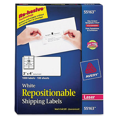 Avery Dennison Ave-55163 Repositionable Shipping Label - 4