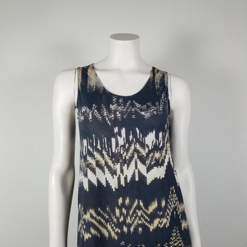 Issey Miyake Vintage Geometric Static Print Tank Rayon Blend Midi Dress Size 3 - Picture 4 of 15