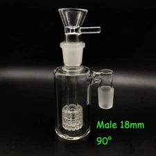 18mm Ash Catcher 90 Degree Glass Water Bong Thick Pyrex Glass Bubbler &18mm Bowl