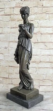 20" Tall Signed Milo Roman Maiden Bronze Sculpture NR Statue Art Figurine SALE