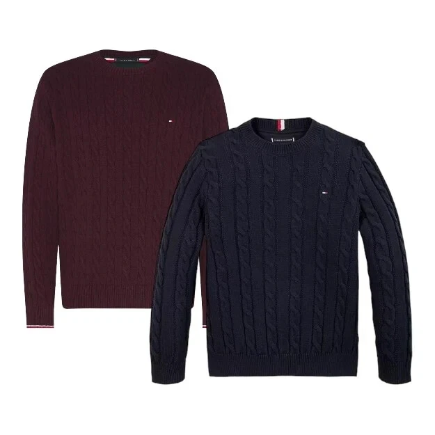 Maglione girocollo Tommy Hilfiger uomo Cable Kint vendita liquida.