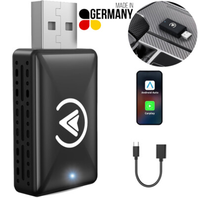 Wireless Android Auto und Carplay Wireless Adapter, USB Wireless 2 in 1 Stick