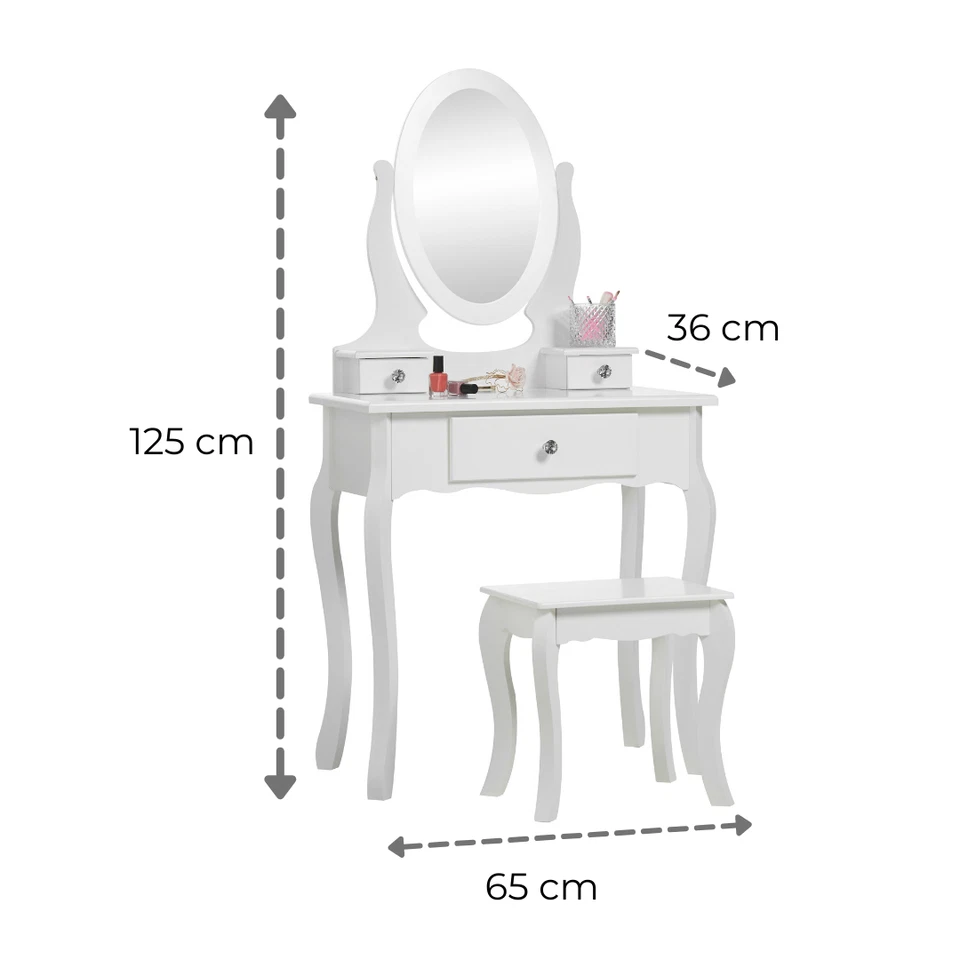 EX DISPLAY Girls 8-13yr Vanity DRESSING TABLE & STOOL Kids Makeup Mirror Foto 4 de 4