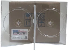 USDISC DVD Cases Standard 14mm Economy, Quadruple 4 Disc (Clear) Lot
