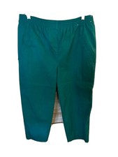 Gitano Women's Size 16 Green Cropped Pants Elastic Waist Relax Fit VINTAGE 80's