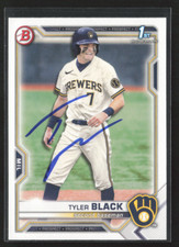 TYLER BLACK Signed Autograph  2021 Bowman Draft  #BD-200 Milwaukee Brewers
