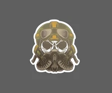 Skull Pilot Sticker Plane Waterproof Air Force WW2 Bones Gift NEW
