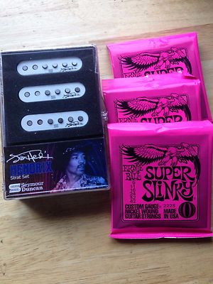  Seymour Duncan JIMI HENDRIX Stratocaster Pickup 3 Free Ernie Ball Sets 9-42