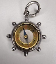 English Silver COMPASS Fob. Necklace