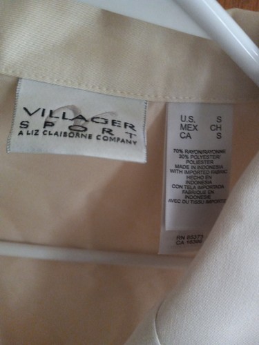 The Villager Womens Blouse Ivory Long Sleeve Button Down Size S NEW - Picture 2 of 3
