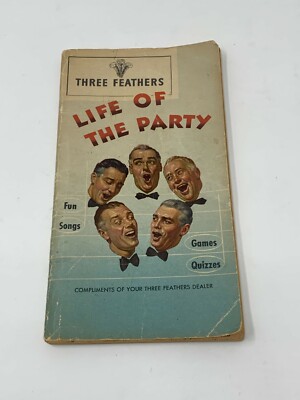 Three Feathers Whiskey Life of the Party Games Songs Booklet