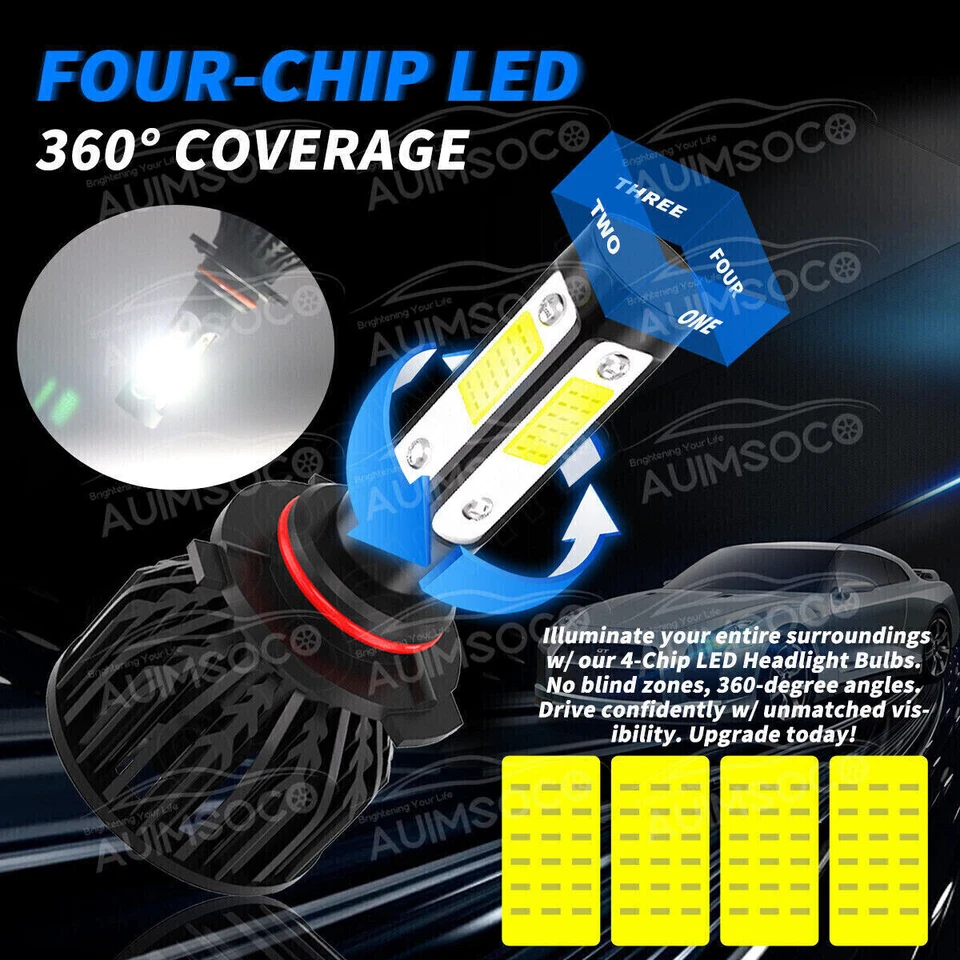 9005 9006 Bombillas LED Faros Para Chevy Silverado Tahoe C10 C/K 1500 1994-1998 Foto 2 de 4