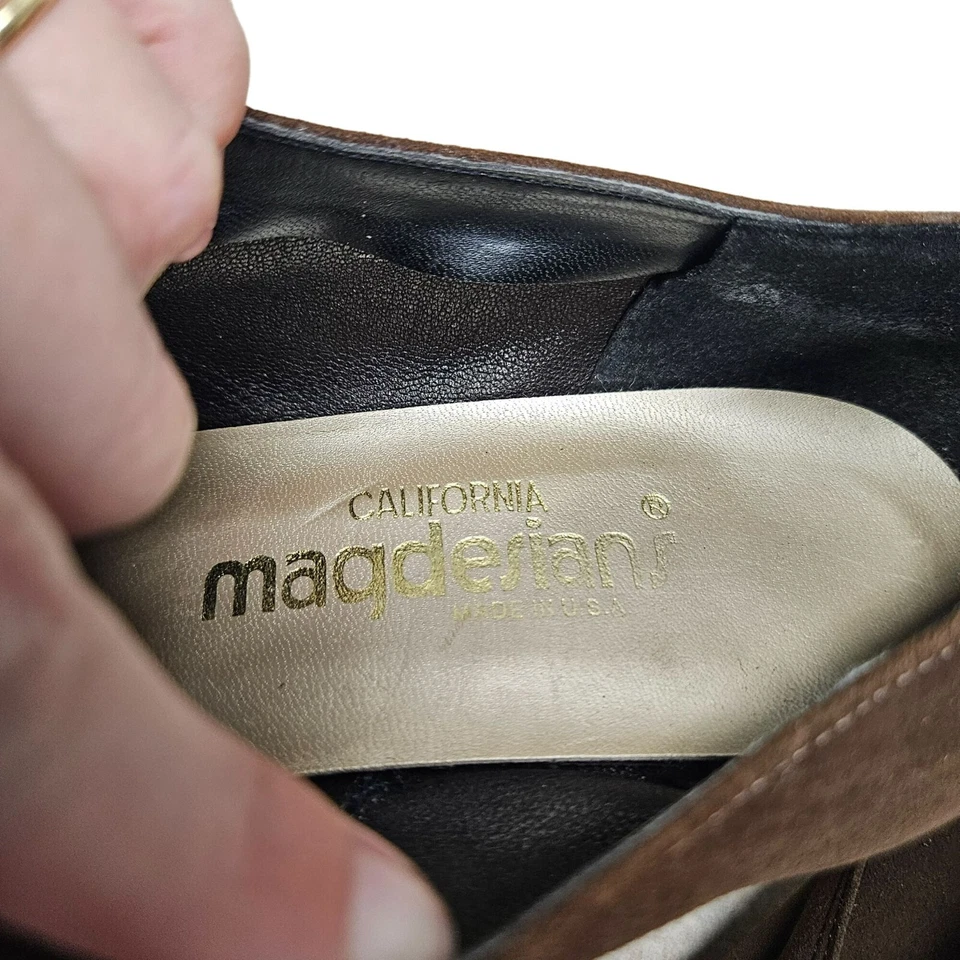 Zapatos Magdesians California para mujer marrón gamuza tacón ancho 9,5 ropa de trabajo neutra Foto 4 de 4