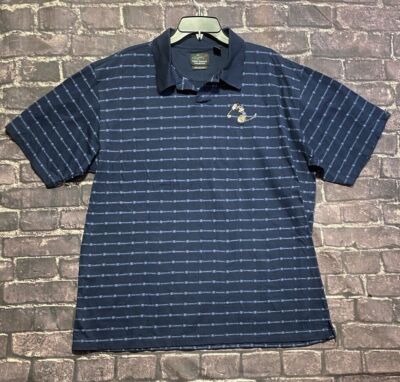 Greg Norman Mickey Mouse Golf Polo Shirt Mens XL Blue Mercerized Cotton Logo