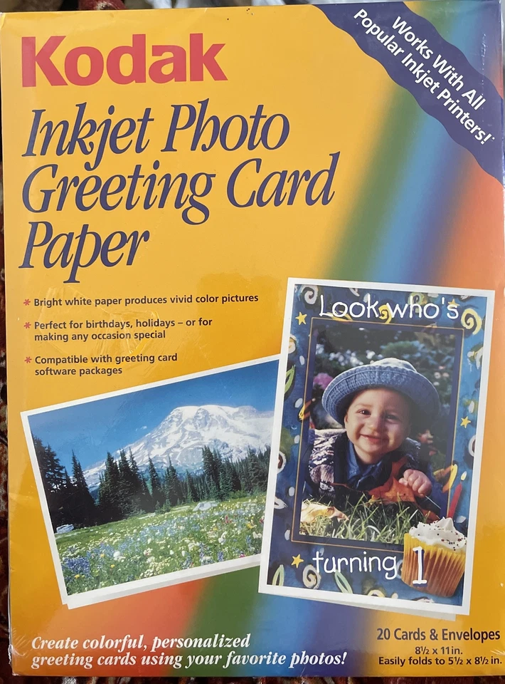 Kodak 8.5" X 11" Inkjet Photo Greeting Card Paper 20 Cards & Envelopes - Image 3 of 4
