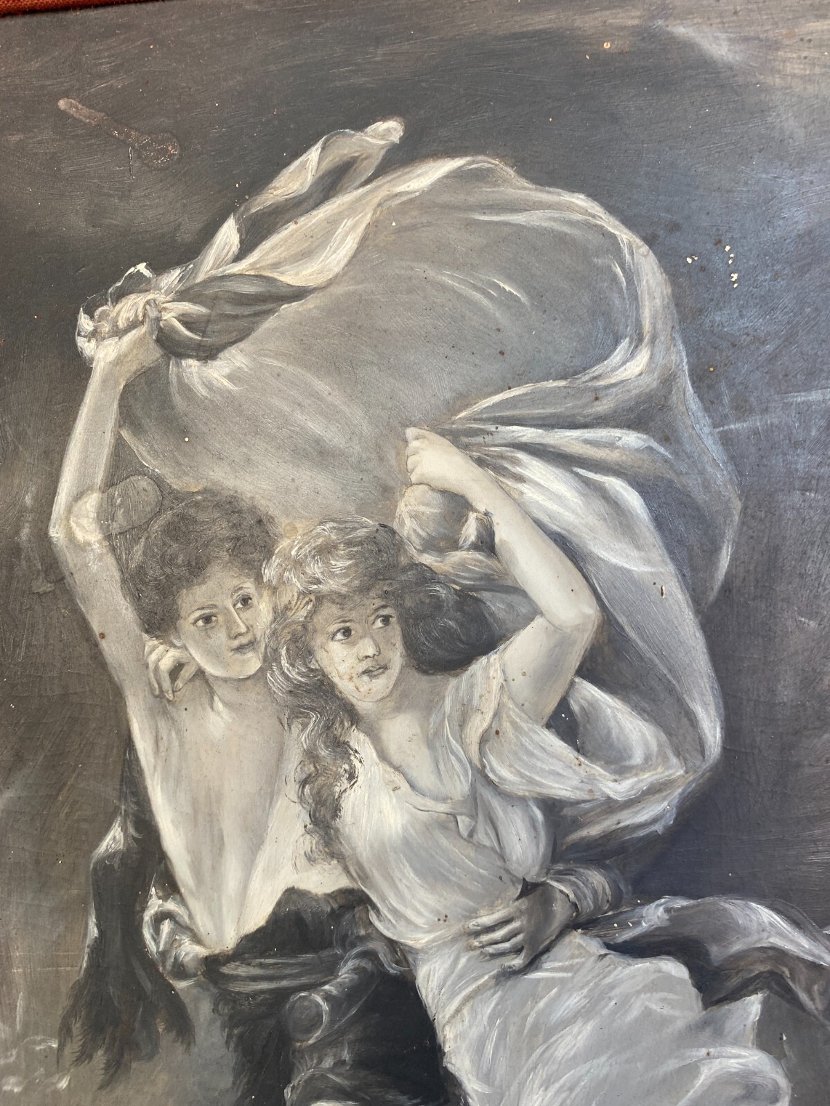 Antique Framed Gray Grisaille Oil Underpainting PierreAuguste Cot, The