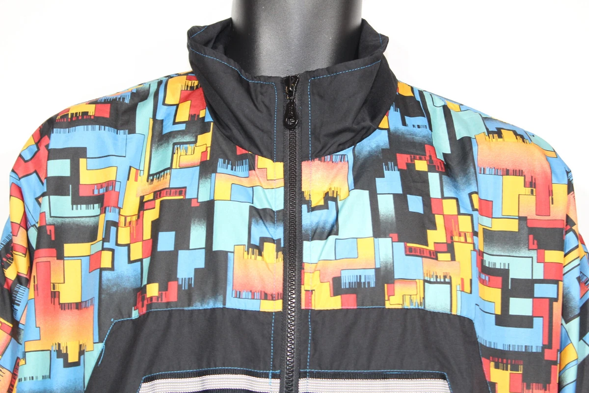 Vintage Rodeo Shell Suit Jacket Medium Blue EM2 Windbreaker 90s Track Top Mens