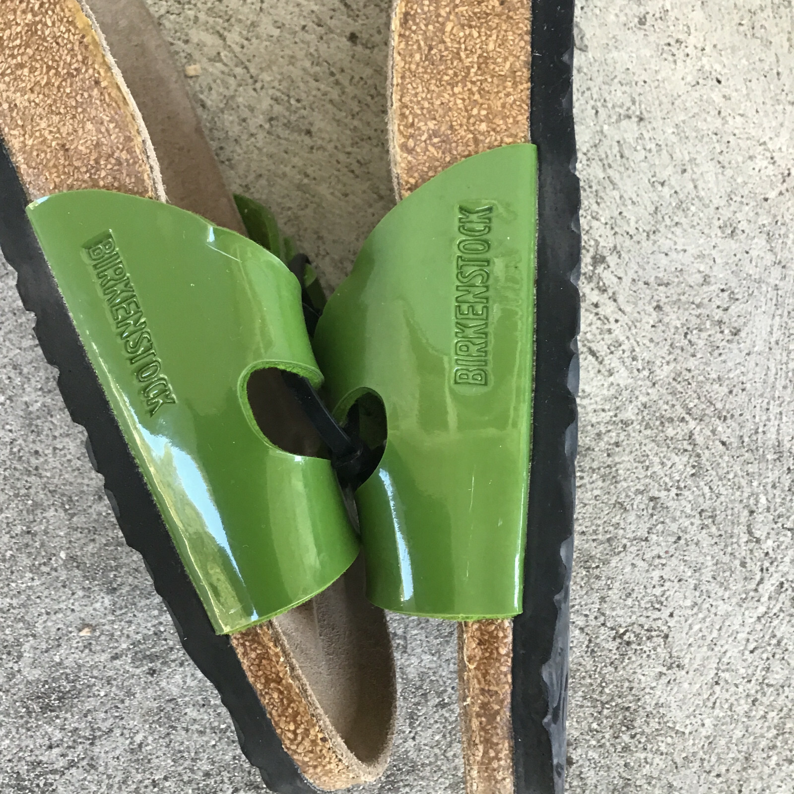 Women's Green Leather BIRKENSTOCK IBIZA Sandals Size 41, US 10 首都圏激安 bs amsterdam BIRKENSTOCK 41 Green 26.5 サンダル