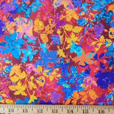 Rich Dark Bright Collaged-Print Butterflies Cotton Shirting, from Robert Kaufman