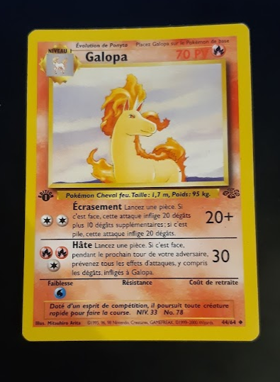 1995 rapidash pokemon card value 1999 Jungle 44 1st Edition PSA 9 Graded Colorless Flame Tail (40) Weakness Water 2 Artist Rapidash [Reverse Holo] #60 Prices