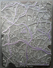 Vintage Printing Letterpress Printers Wood Block CAMP MAP Roads America 7 5/8"