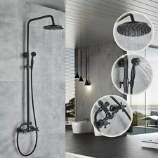 Bronze Bathroom Shower Faucet Fixture Set 8 in Rainfall Shower Head Mixer Tap