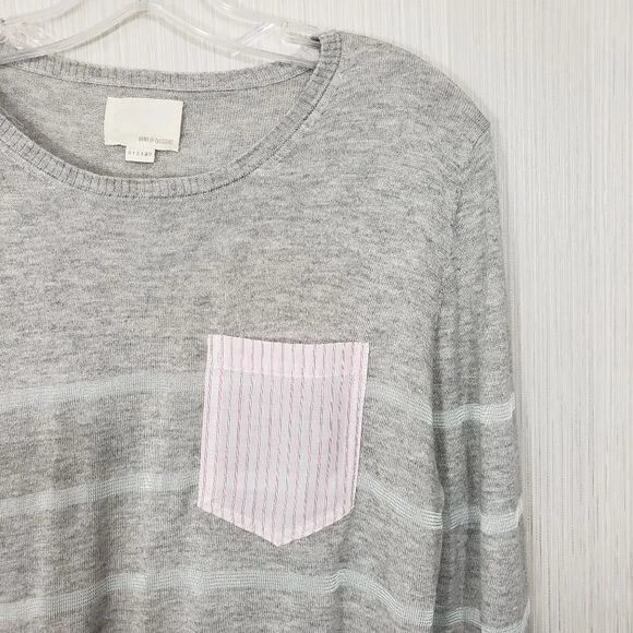 Band of Outsiders Mezcla Seda/Cachemira Bolsillo Frontal Ligero Rayas Suéter Foto 3 de 4